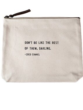 💋 Coco Chanel Quoted Canvas Tote